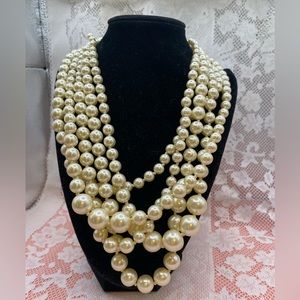 J CREW 5 strand Pearl statement necklace.
